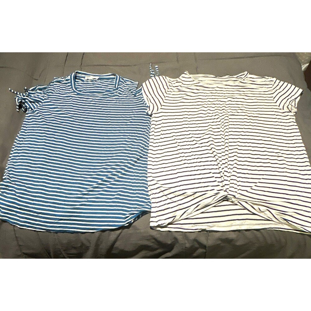 Stitch Fix: Girls Blue/White Striped & Black/White Striped. Super soft-Size L